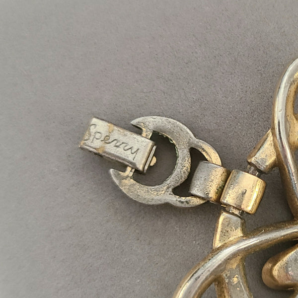 Vintage Sperry Wide Goldtone Fancy Link Bracelet