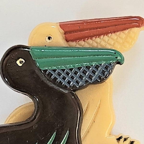 A Pair of Pelicans Plastic Pin