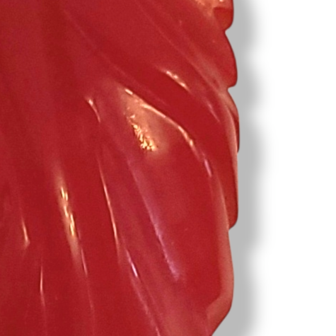 Cherry Red Carved Bakelite Dress Clip