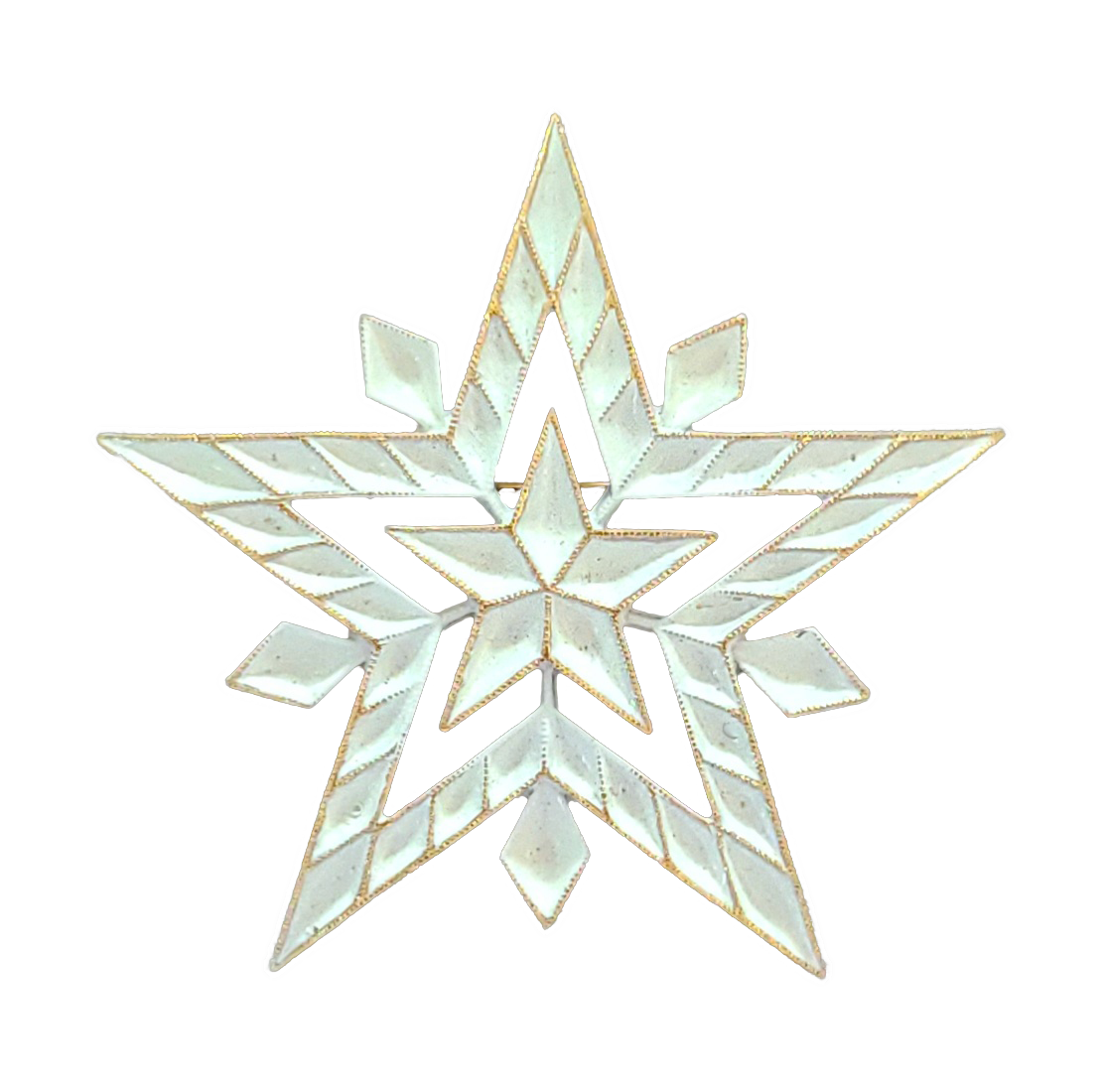 Monet White Fancy Star Brooch
