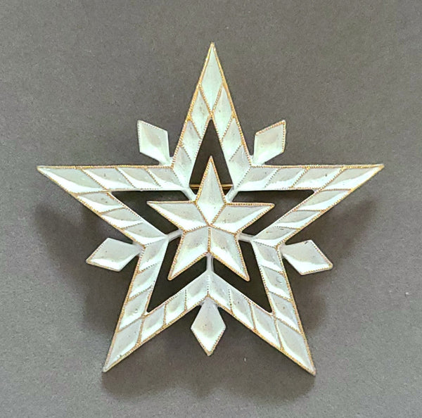 Monet White Fancy Star Brooch