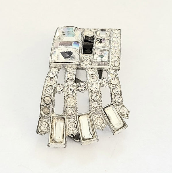 Clear Rhinestone Asymmetrical Dress Clip