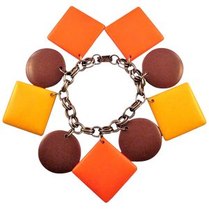 Vintage Charm Bracelet with Large Plastic Charms