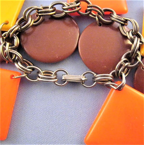 Vintage Charm Bracelet with Large Plastic Charms
