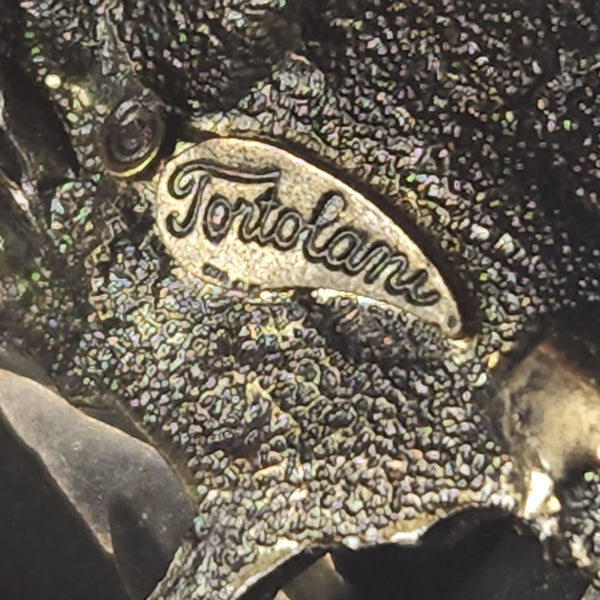 Tortolani Vintage 1960s Massive Goldtone Zodiac Cuff Bracelet