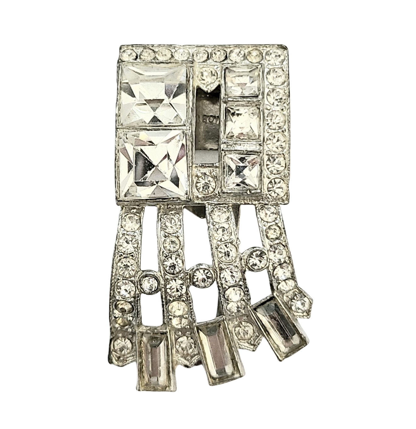 Clear Rhinestone Asymmetrical Dress Clip