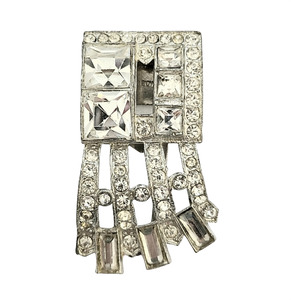 Clear Rhinestone Asymmetrical Dress Clip