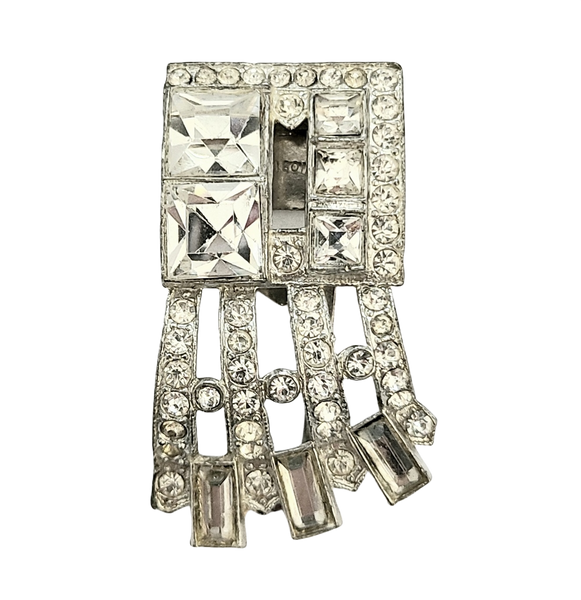 Clear Rhinestone Asymmetrical Dress Clip