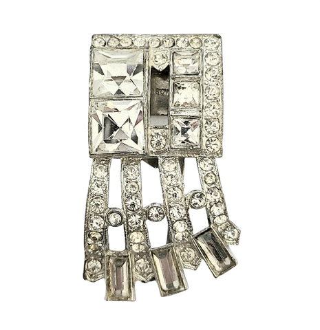 Clear Rhinestone Asymmetrical Dress Clip