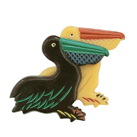 A Pair of Pelicans Plastic Pin
