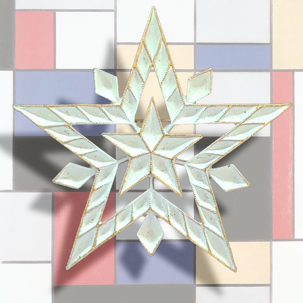 Monet White Fancy Star Brooch