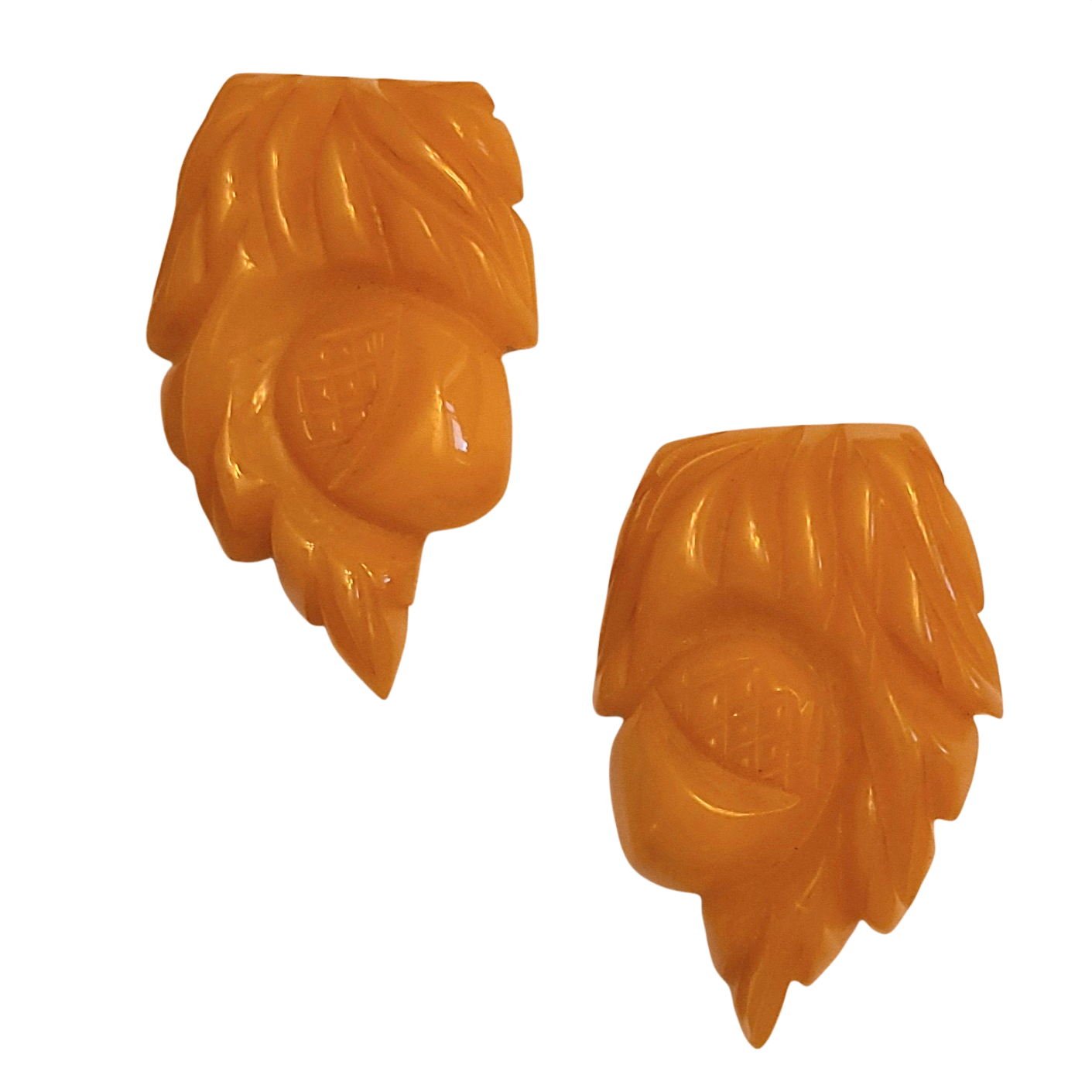 Pair of 1940s Butterscotch Bakelite Dress Clips