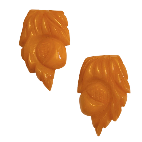 Pair of 1940s Butterscotch Bakelite Dress Clips