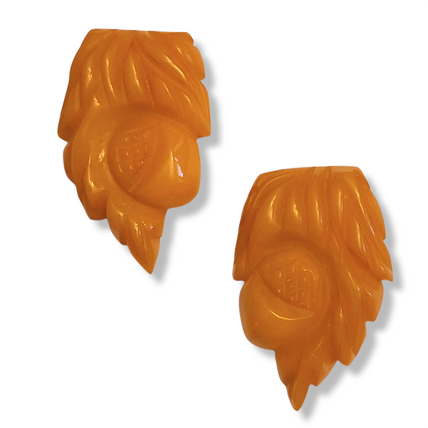 Pair of 1940s Butterscotch Bakelite Dress Clips