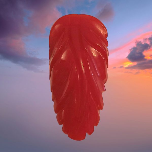 Cherry Red Carved Bakelite Dress Clip