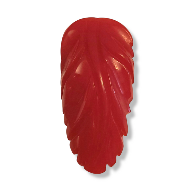 Cherry Red Carved Bakelite Dress Clip