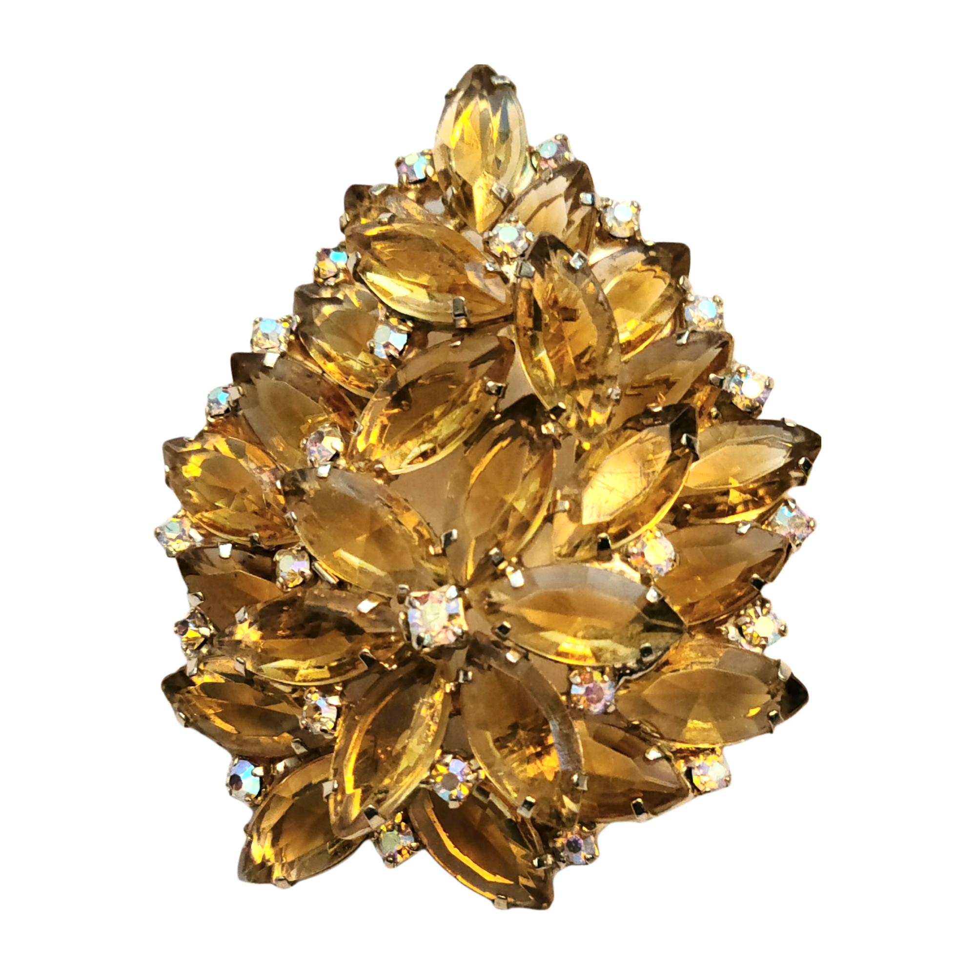 BOTANICAL BALLROOM - YELLOW RHINESTONES FLOWER RING – Bee's Bling Bash