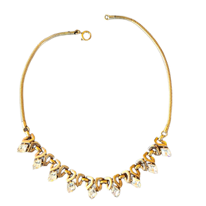 1951 Trifari Diamond Shape Rhinestone Choker Necklace - Design Patent