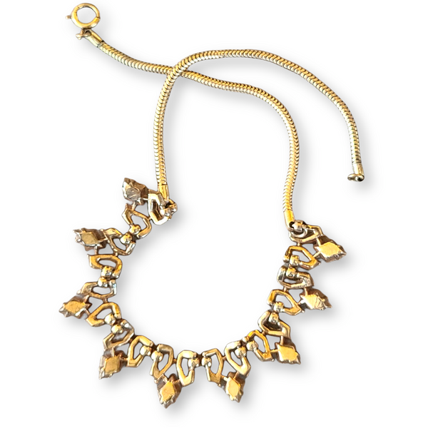 1951 Trifari Diamond Shape Rhinestone Choker Necklace - Design Patent