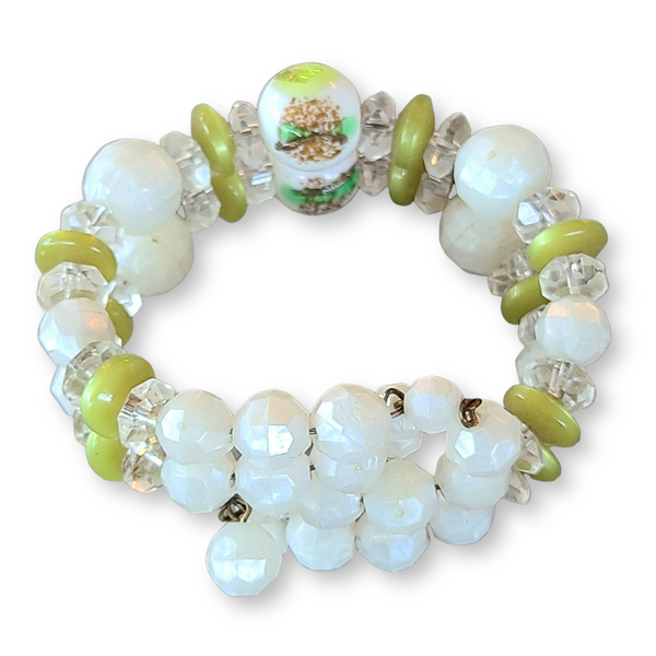 Double-Strand Art Glass Bead Necklace with Matching Bracelet and Earrings