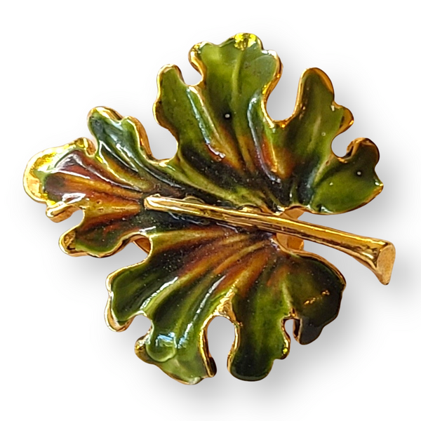 Weiss Enameled Maple Leaf Clip Earrings