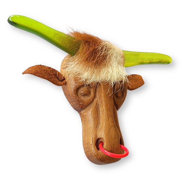 Elzac Wooden Texas Steer Pin