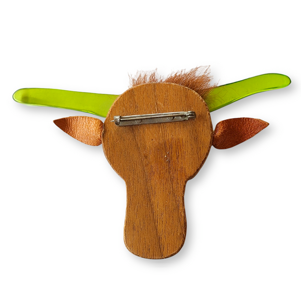 Elzac Wooden Texas Steer Pin