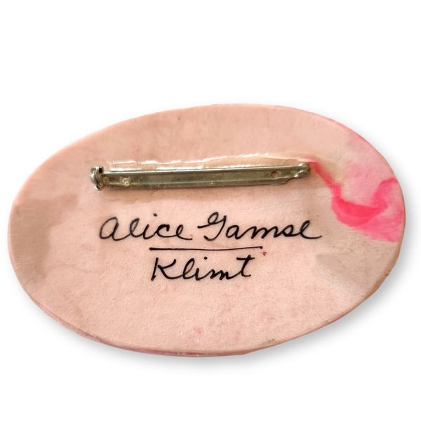 Alice Gamse Handmade Art Pin - After Klimt Painting
