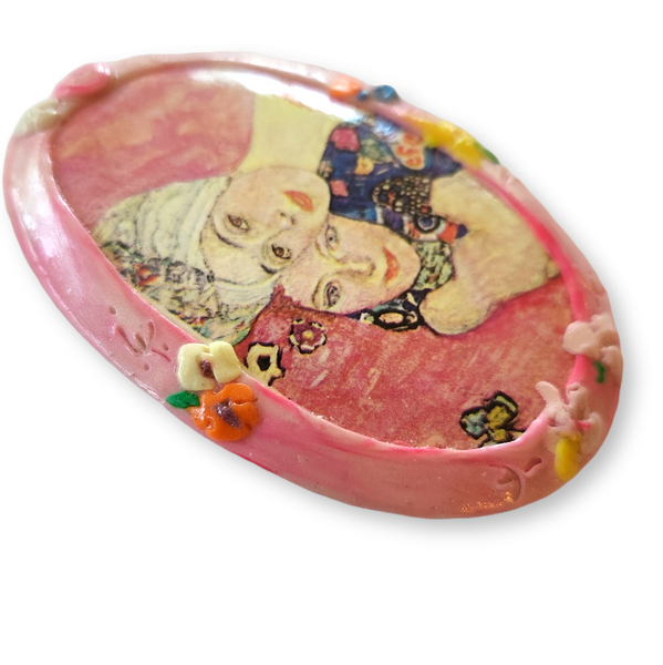 Alice Gamse Handmade Art Pin - After Klimt Painting