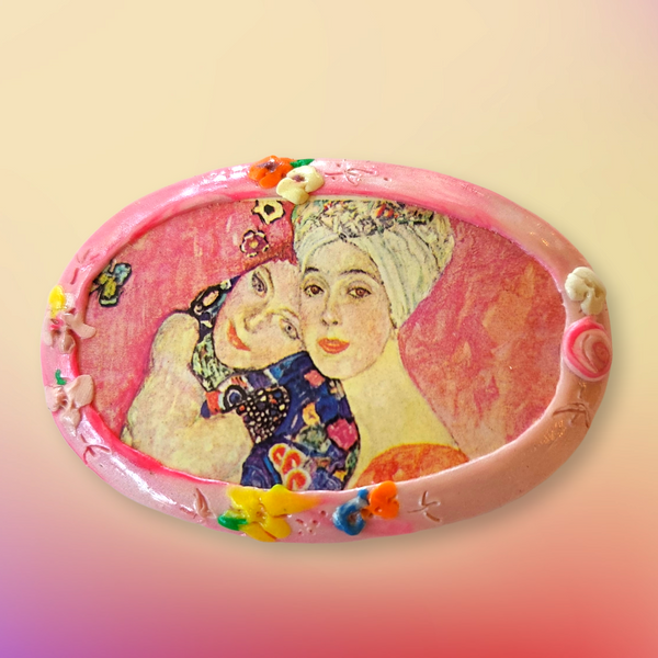 Alice Gamse Handmade Art Pin - After Klimt Painting