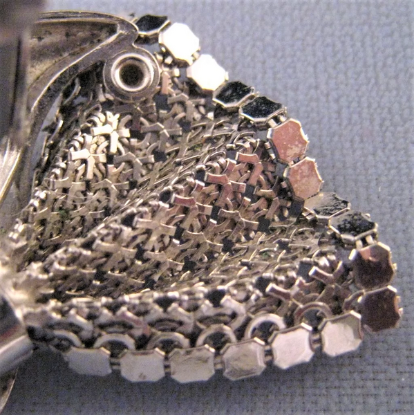 Stylized Swan Silvertone Mesh Earrings